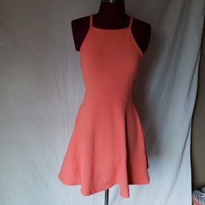 HM H&M coral pink skater dress size 6 US